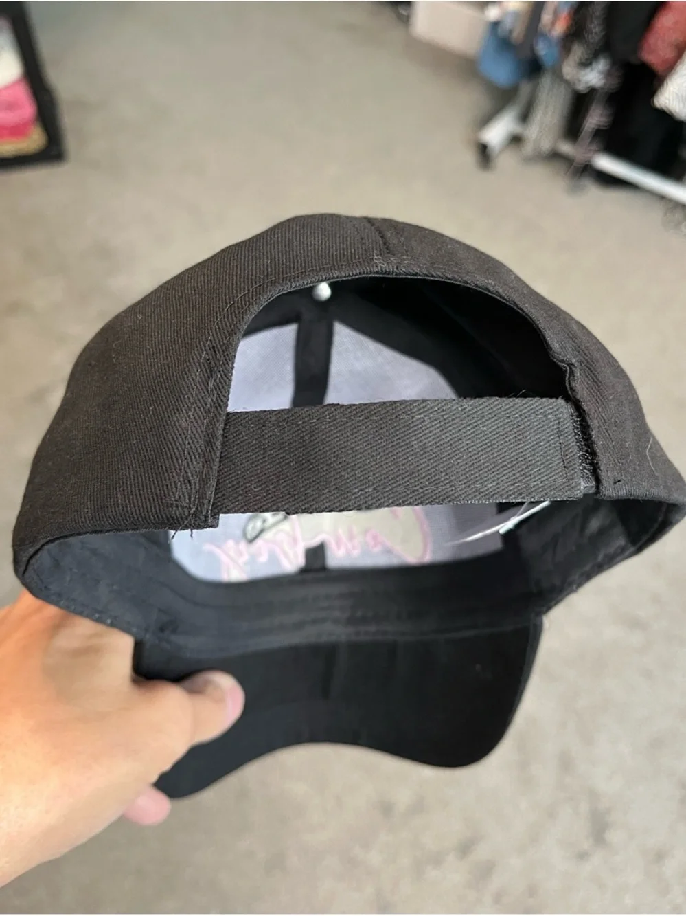 Black 'Cowboy' Baseball Cap with Leopard Hat Accent - Picture 3 of 3